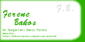 ferenc bakos business card